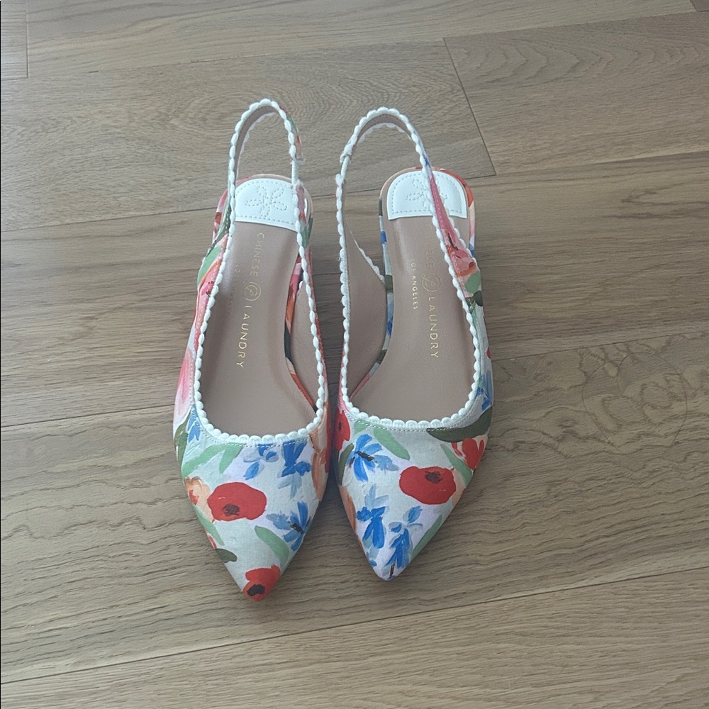 Chinese Laundry Multicolor Floral Slingback Heels